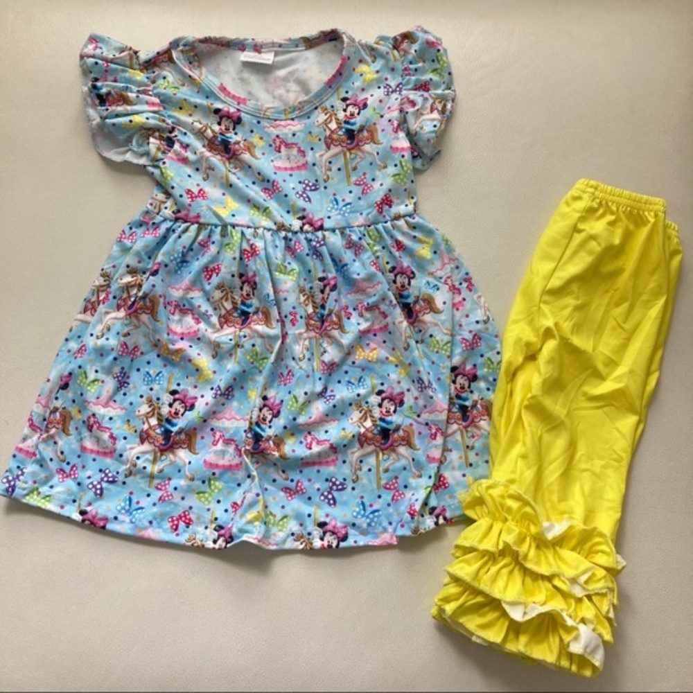 Minnie Mouse Ruffle Pant Cute Sweet Set - Picture 1 of 5